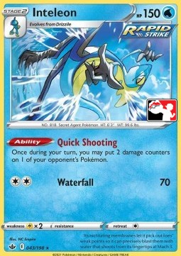 Inteleon - Play! Pokémon Prize Pack Series One (Promo) [PPS1-CRE 043] Hover Image