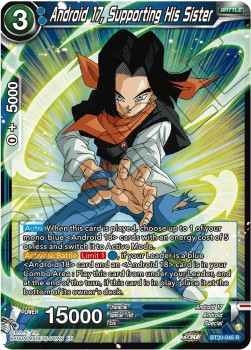 Android 17, Supporting His Sister (V.1 - Rare) - Power Absorbed (Rare) [BT20-045] Hover Image