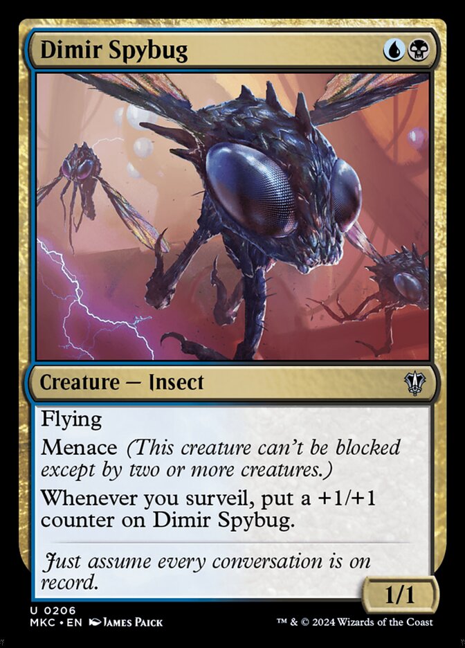 Dimir Spybug - Commander: Murders at Karlov Manor (Uncommon) [MKC-206] Hoofdafbeelding