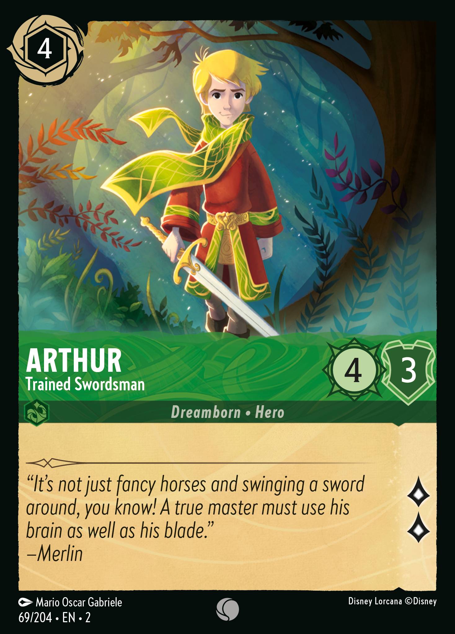 Arthur - Trained Swordsman — Rise of the Floodborn (2ROF-69) Disney Lorcana card Hauptbild