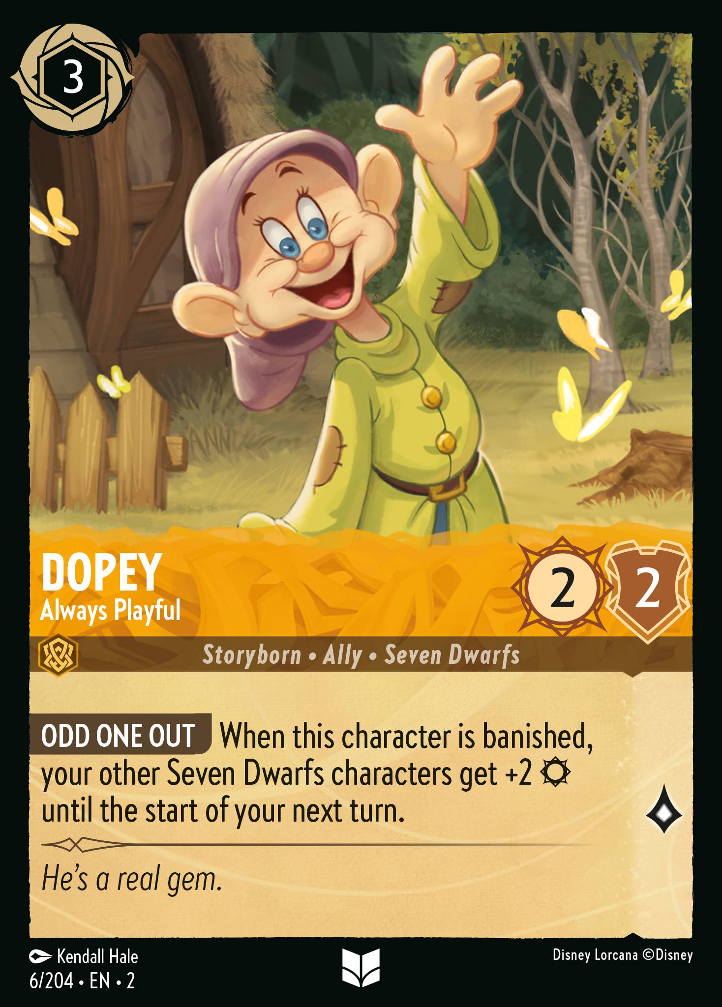 Dopey - Always Playful — Rise of the Floodborn (2ROF-6) Disney Lorcana card
