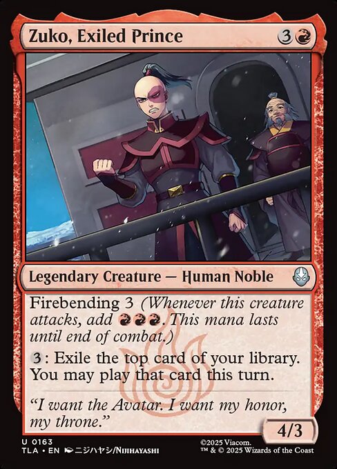 Zuko, Exiled Prince – Avatar: The Last Airbender (TLA-163) Magic: The Gathering card | LC-REM-20260804-15573184577868-6a73b372-9c0e-4a85-89d2-440163330687 Hoofdafbeelding