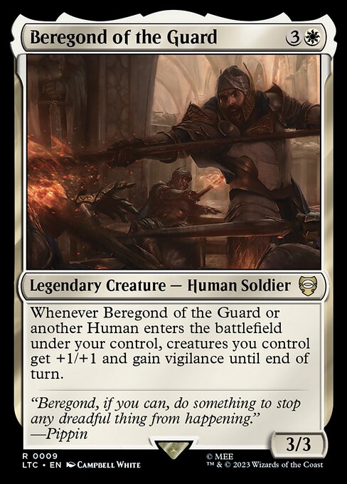 Beregond of the Guard – Commander: The Lord of the Rings: Tales of Middle-earth (LTC-9) Magic: The Gathering card