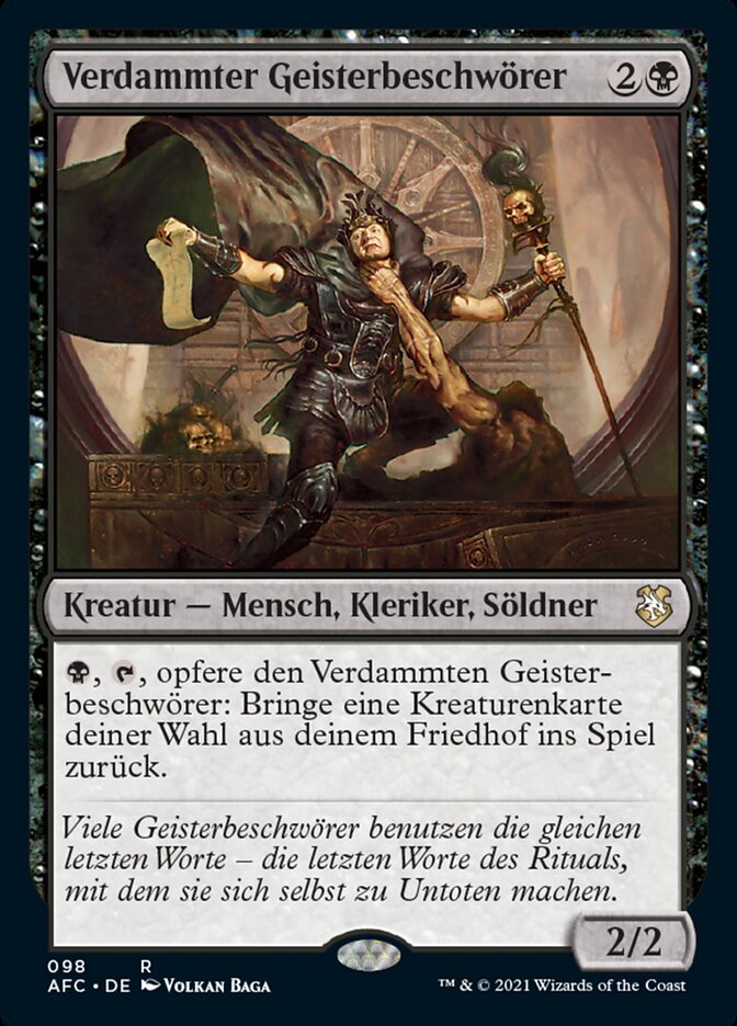 Magic-kaart Doomed Necromancer AFC-98 uit Forgotten Realms Commander (Rare)