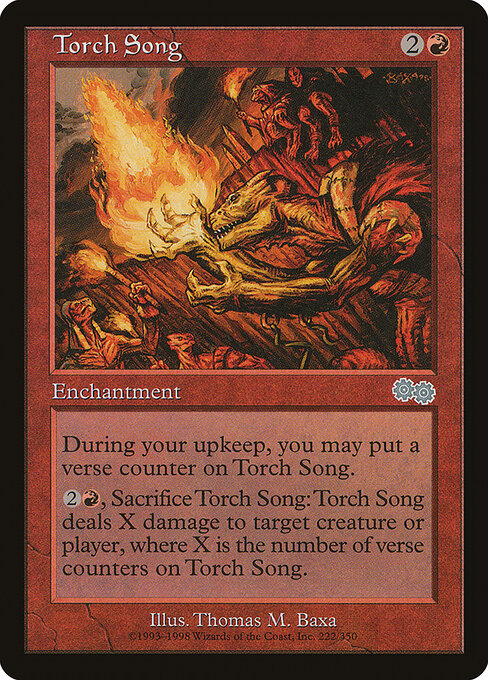 Magic-kaart Torch Song USG-222 uit Urza's Saga (Uncommon)