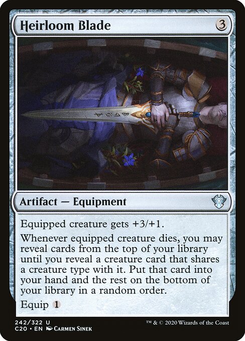 Heirloom Blade – Commander: Ikoria (C20-242) Magic: The Gathering card Imagen principal del producto