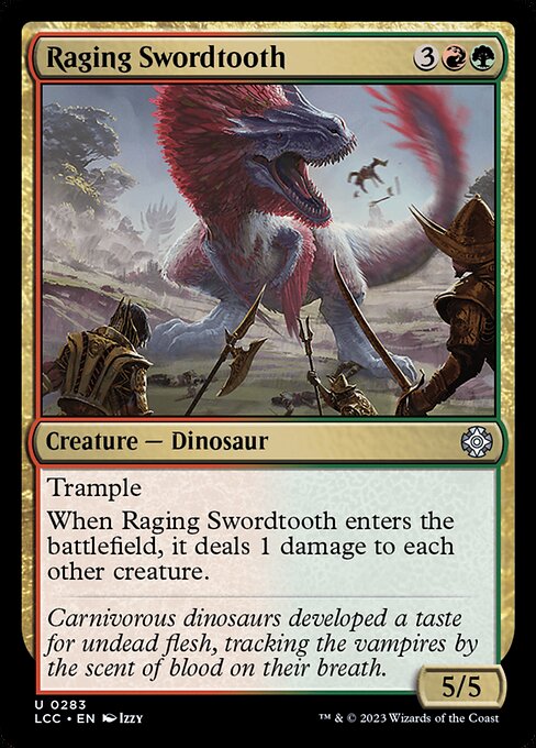 Raging Swordtooth – Commander: The Lost Caverns of Ixalan (LCC-283) Magic: The Gathering card Main image