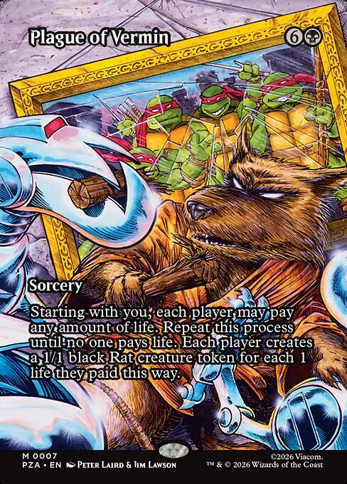 Plague of Vermin – Teenage Mutant Ninja Turtles: Source Material Cards (PZA-7) Magic: The Gathering card Hauptbild