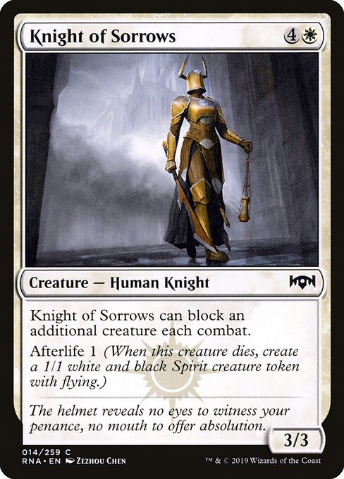 Knight of Sorrows – Ravnica Allegiance (RNA-14) Magic: The Gathering card