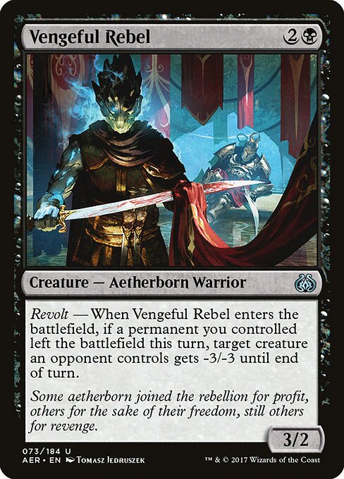 Vengeful Rebel – Aether Revolt (AER-73) Magic: The Gathering card | LC-REM-20260804-15150705344844-6e34edfc-77fc-43b5-bad6-1c4c2a76c8c3