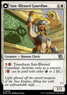 Sun-Blessed Guardian // Furnace-Blessed Conqueror - March of the Machine (Uncommon) [MOM-38] Imagen principal del producto