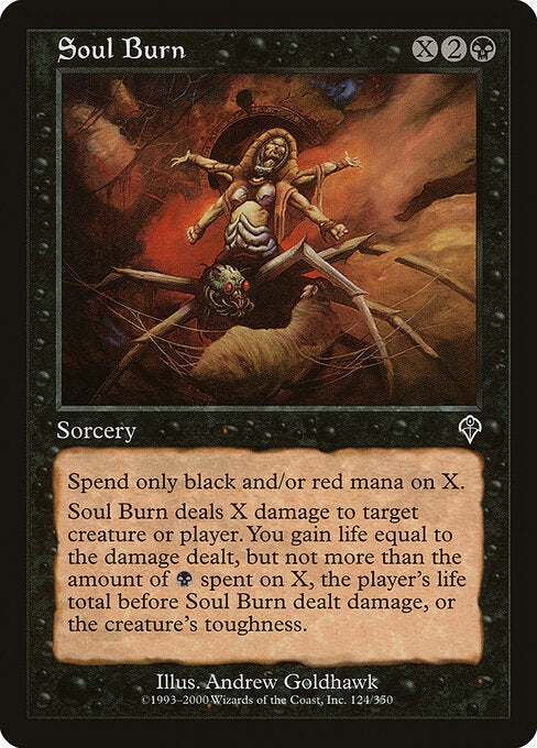 Soul Burn – Invasion (INV-124) Magic: The Gathering card Main image