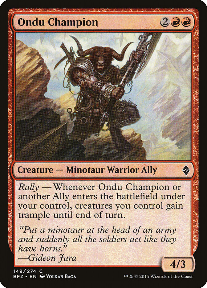 Ondu Champion - Battle for Zendikar (Common) [BFZ-149] Image principale du produit