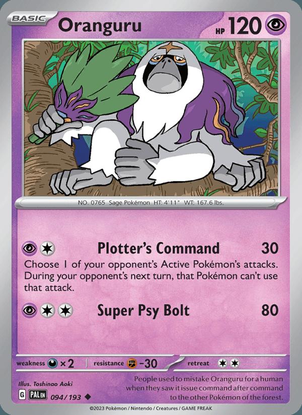 Oranguru - Paldea Evolved (Uncommon) [PAL-094] Image principale du produit