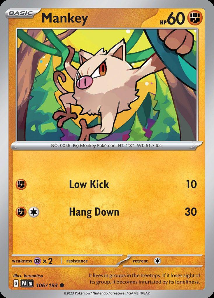 Mankey - Paldea Evolved (Common) [PAL-106] Main image