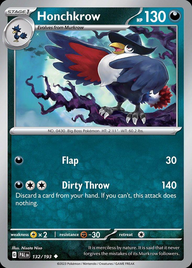 Honchkrow - Paldea Evolved (Uncommon) [PAL-132] Image principale du produit