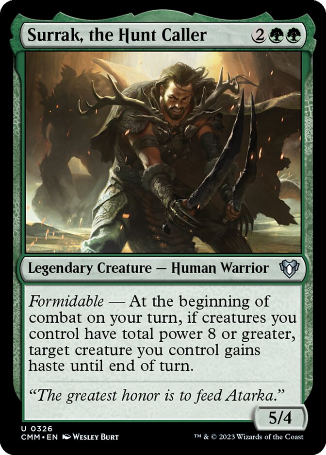 Magic-kaart Surrak, the Hunt Caller CMM-326 uit Commander Masters (Uncommon) Main image