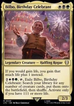 Bilbo, Birthday Celebrant - Commander: The Lord of the Rings: Tales of Middle-earth (Rare) [LTC-48] Immagine principale del prodotto