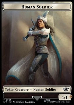 Human Soldier Token (White 1/1) (V.1) - The Lord of the Rings: Tales of Middle-earth: Extras (Token) [XLTR-T01] Immagine principale del prodotto