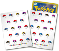 Pokémon Poké Ball Design sleeves – wit ontwerp met Poké Balls, Great Balls, Ultra Balls en Master Balls