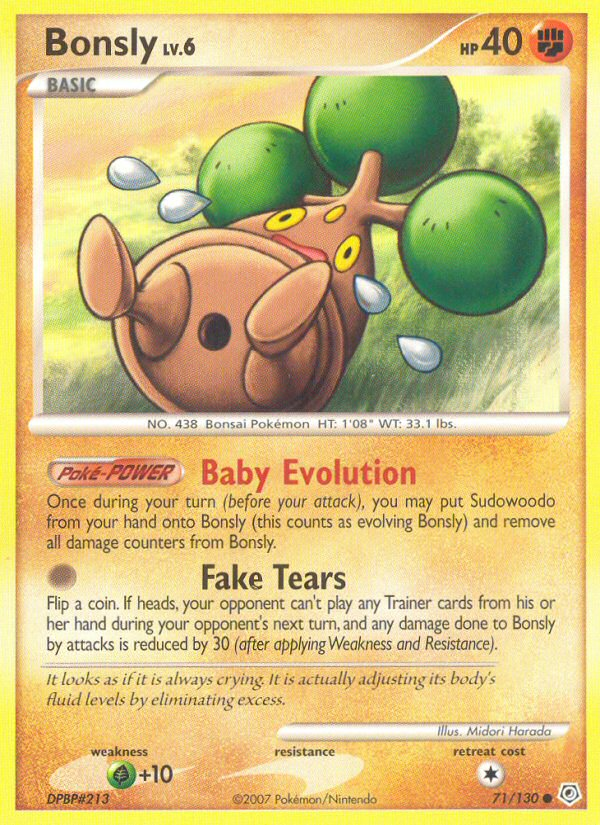Bonsly Lv.6 – Diamond & Pearl 71 – Pokémon TCG single card