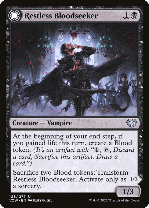 Restless Bloodseeker // Bloodsoaked Reveler – Innistrad: Crimson Vow (VOW-128) Magic: The Gathering card | LC-REM-20260804-15765057798476-71f67ac0-7901-4248-9cb7-2200fb8f893e Immagine principale del prodotto