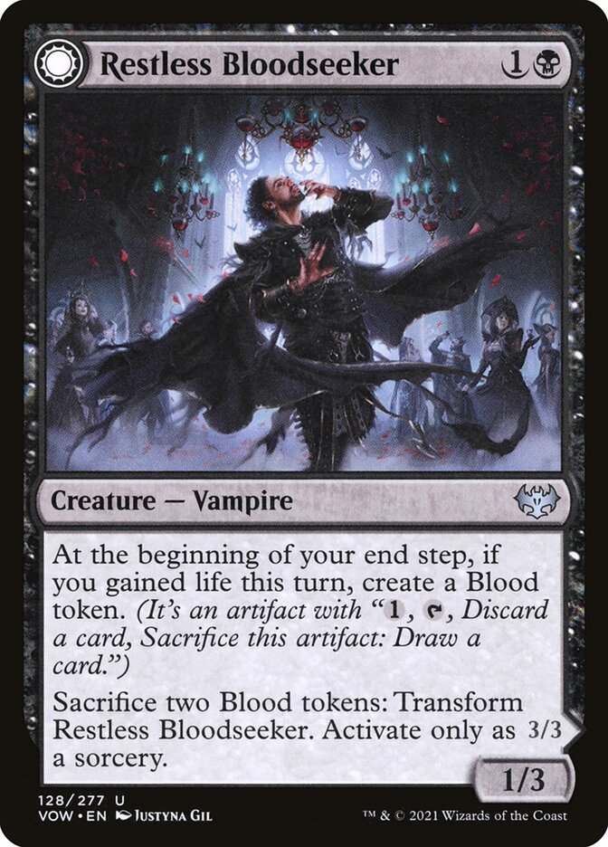 Restless Bloodseeker // Bloodsoaked Reveler - Innistrad: Crimson Vow (Uncommon) [VOW-128] Main image