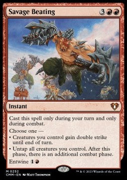 Savage Beating - Commander Masters (Mythic) [CMM-252] Hover Image