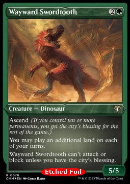 Wayward Swordtooth - Commander Masters: Extras (Rare) [XCMM-576] Hover Image