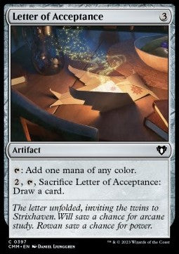 Letter of Acceptance - Commander Masters (Common) [CMM-397]