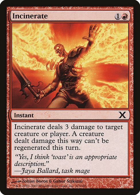 Incinerate – Tenth Edition (10E-213) Magic: The Gathering card