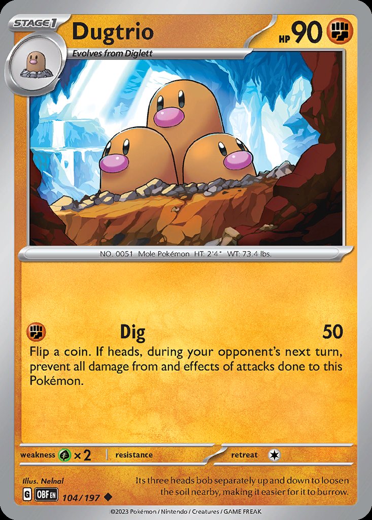Dugtrio - Obsidian Flames (Uncommon) [OBF-104] Main image