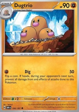 Dugtrio - Obsidian Flames (Uncommon) [OBF-104] Hover Image