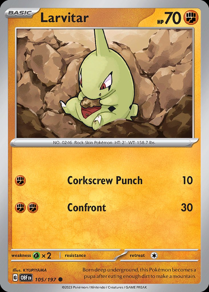 Larvitar - Obsidian Flames (Common) [OBF-105] Image principale du produit