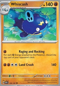 Whiscash - Obsidian Flames (Uncommon) [OBF-109] Hover Image