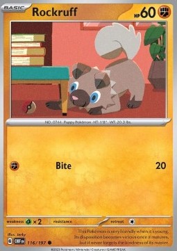 Rockruff - Obsidian Flames (Common) [OBF-116] Immagine principale del prodotto
