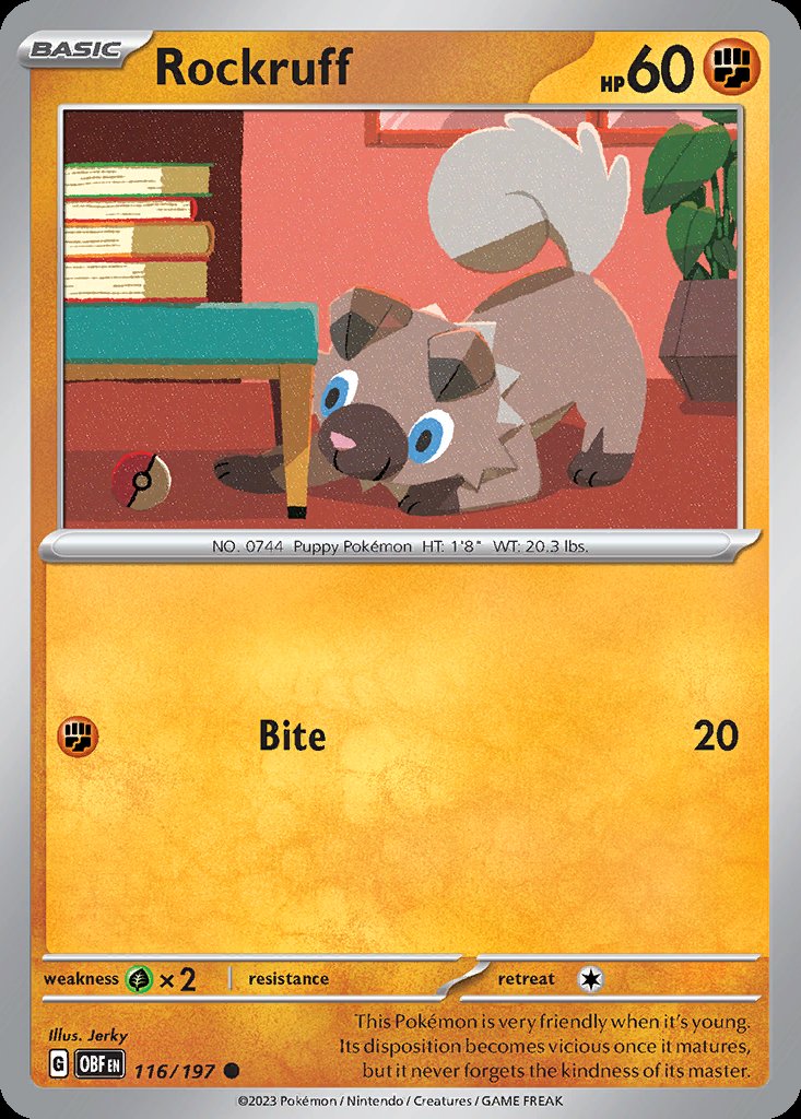 Rockruff - Obsidian Flames (Common) [OBF-116] Image principale du produit
