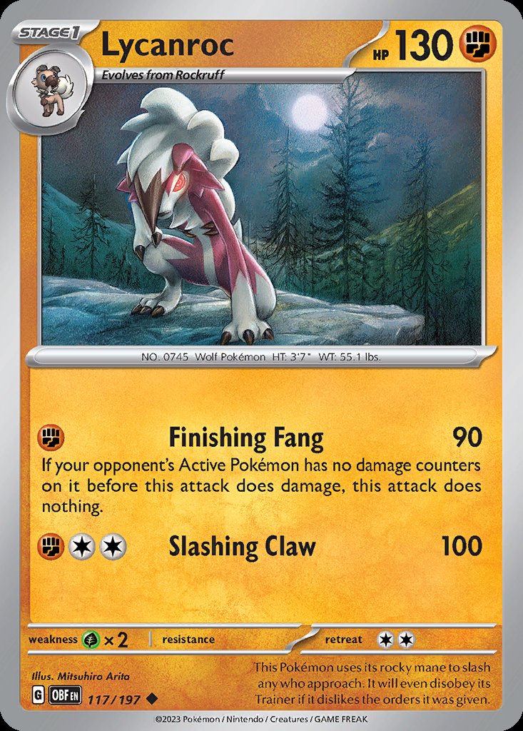 Lycanroc - Obsidian Flames (Uncommon) [OBF-117] Image principale du produit