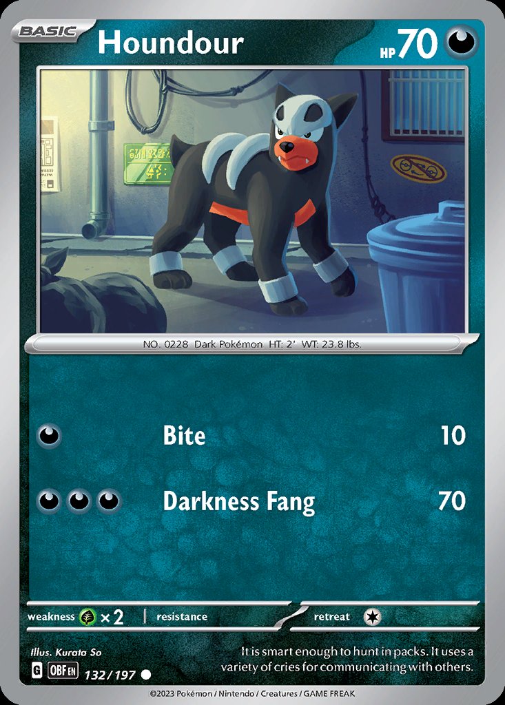 Houndour - Obsidian Flames (Common) [OBF-132] Image principale du produit