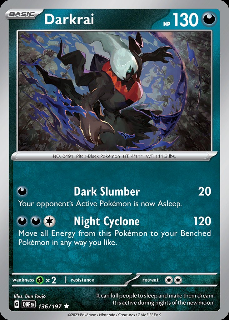 Darkrai - Obsidian Flames (Rare) [OBF-136] Image principale du produit