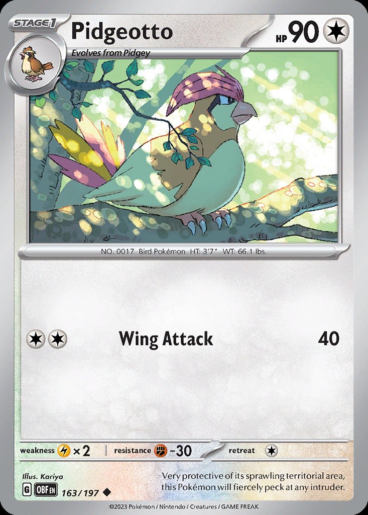 Pidgeotto - Obsidian Flames (Uncommon) [OBF-163] Image principale du produit