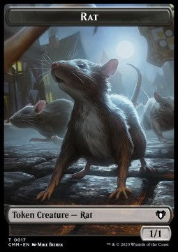 Rat Token (B 1/1) // Clue Token - Commander Masters: Extras (Token) [XCMM-T 17/40] Immagine principale del prodotto