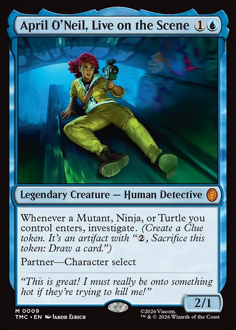 April O'Neil, Live on the Scene – Teenage Mutant Ninja Turtles Eternal (TMC-9) Magic: The Gathering card Hoofdafbeelding
