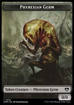 Phyrexian Germ Token (B 0/0) // Soldier Token (W 1/1) - Commander Masters: Extras (Token) [XCMM-T 16/9] Hover Image