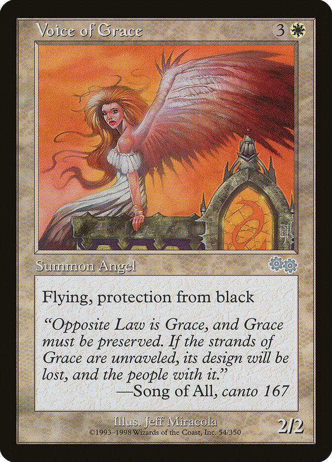 Magic-kaart Voice of Grace USG-54 uit Urza's Saga (Uncommon)