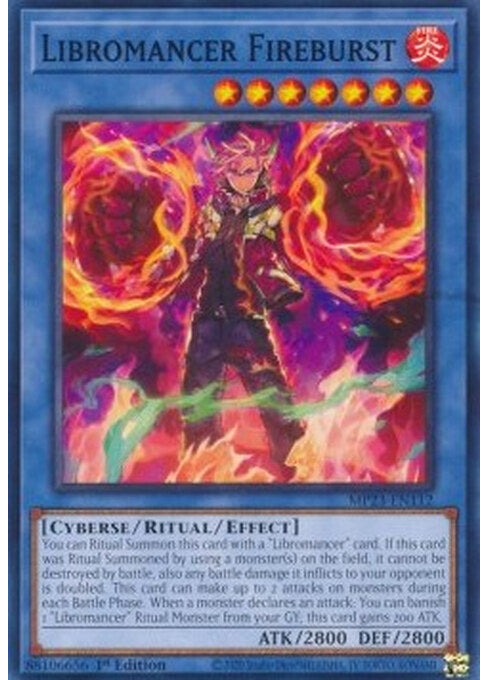 Libromancer Fireburst — 25th Anniversary Tin: Dueling Heroes Mega Pack (MP23-112) Yu-Gi-Oh! card Image principale du produit