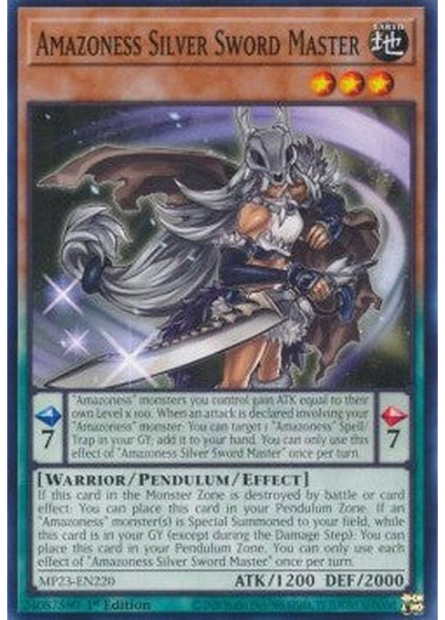 Amazoness Silver Sword Master — 25th Anniversary Tin: Dueling Heroes Mega Pack (MP23-220) Yu-Gi-Oh! card Image principale du produit