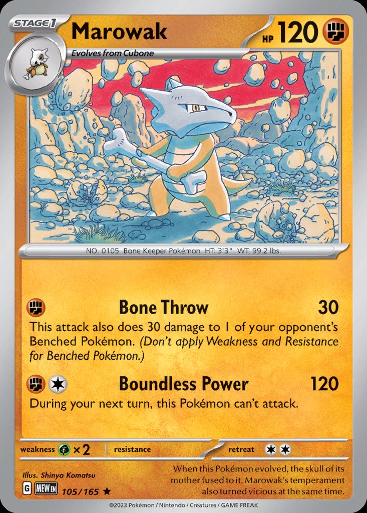 Marowak - 151 (Rare) [MEW-105] Image principale du produit