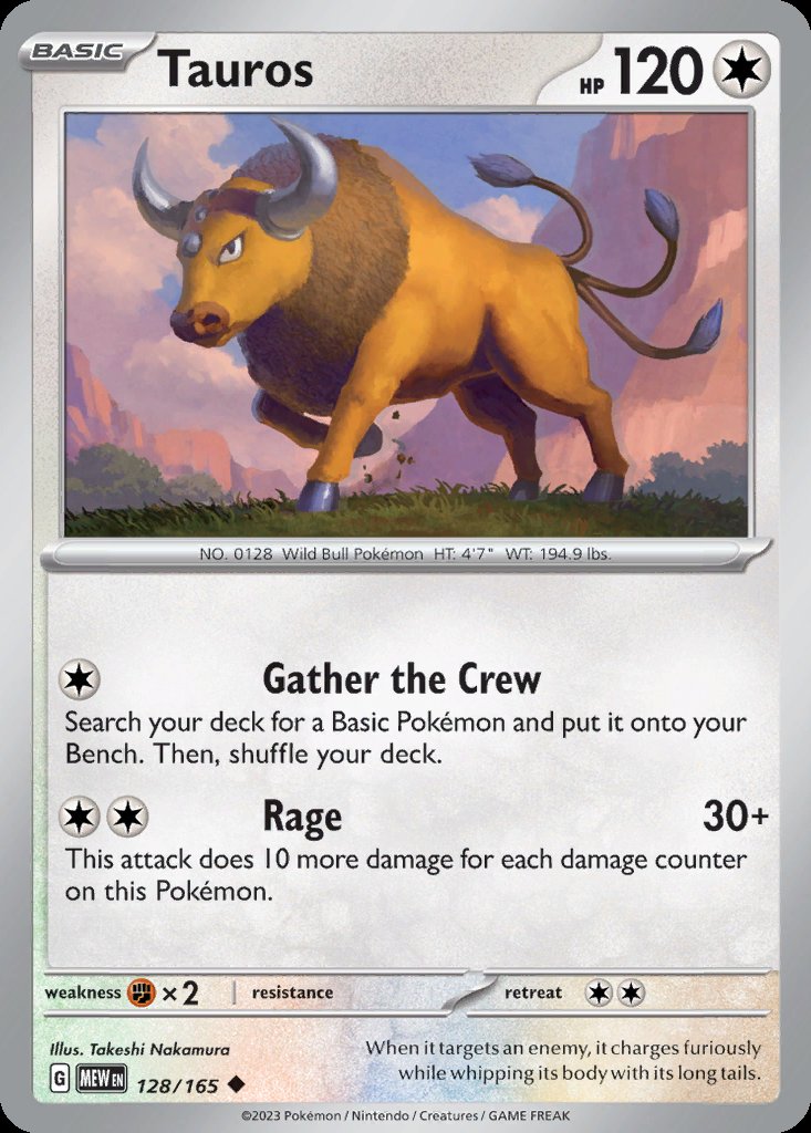 Tauros - 151 (Uncommon) [MEW-128] Image principale du produit