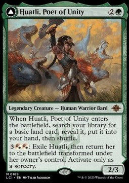 Huatli, Poet of Unity // Roar of the Fifth People - The Lost Caverns of Ixalan (Mythic) [LCI-189] Immagine principale del prodotto